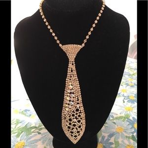 Vintage Austrian Crystal Necktie Necklace